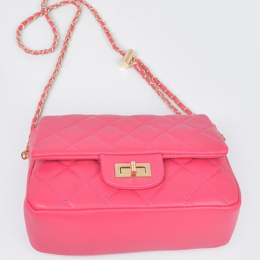 Quilted Faux Leather Flap Bag - Picture 5 of 6